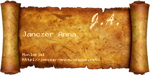 Janczer Anna névjegykártya