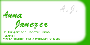 anna janczer business card